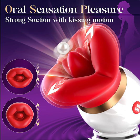 10 Tongue Licking 3 Sucking Sucker Vibrator with APP Control Big Mouth
