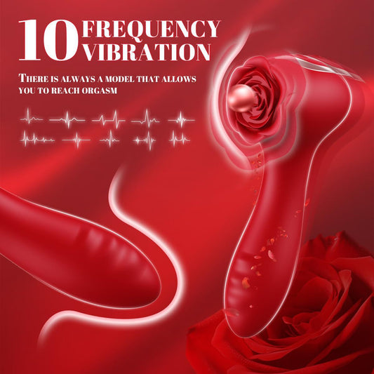 Rose Vibrator 10-frequency Body Massager Vibrating Egg Rose Flower Rotating Bead Vibrator