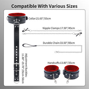 Seductiva Adult Couples Bondage Gear Set – Hand & Back Plush Belt with Breast Clip - Sensory Wellness Product Perspective - NZ Local Stock