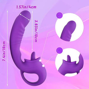 Seductiva Multi-Frequency Tongue Licking Dildo Vibrator – Female Masturbation Toy - Sensory Wellness Product Perspective - NZ Local Stock