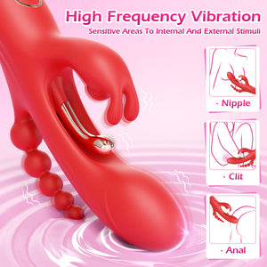 9-Mode Anal Beads Rabbit Vibrator product detail image 6 - rabbit vibrator NZ at Seductiva NZ