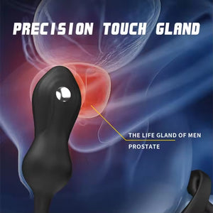 Seductiva Male SM Double Cock Ring Scrotal Restraint Vibrating Prostate Massager Anal Plug for Men Detail & Ergonomic Design - Premium Silicone - Discreet Delivery