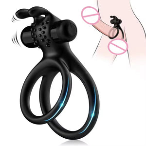 Seductiva Men's Silicone Cock Ring Vibrator with Bunny Ears – Couples Vibrating Ring Adult Toy - Sensory Wellness Product Perspective - NZ Local Stock