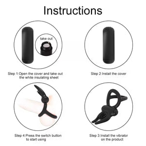 Seductiva Men's Silicone Cock Ring Vibrator with Bunny Ears – Couples Vibrating Ring Adult Toy - Sensory Wellness Product Perspective - NZ Local Stock