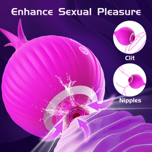 Seductiva Onion-Shaped Sucking Egg – Variable-Frequency Tongue & Tapping Vibrator USB Charging & Interface Controls - Quiet Performance