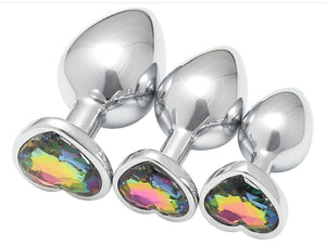 3-Piece Stainless Steel Jeweled Plug Set by Seductiva