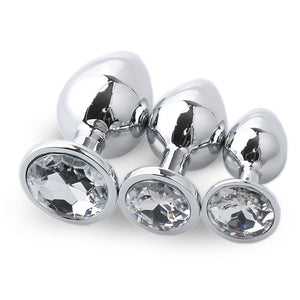 Butt Plug 3Pcs/Set S M L Metal Anal Plug Stainless Steel by Seductiva