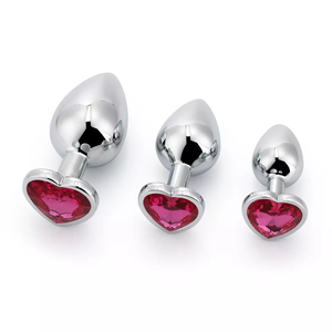 3-Piece Stainless Steel Jeweled Plug Set by Seductiva