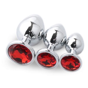 Butt Plug 3Pcs/Set S M L Metal Anal Plug Stainless Steel by Seductiva