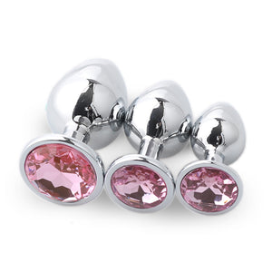 Butt Plug 3Pcs/Set S M L Metal Anal Plug Stainless Steel by Seductiva