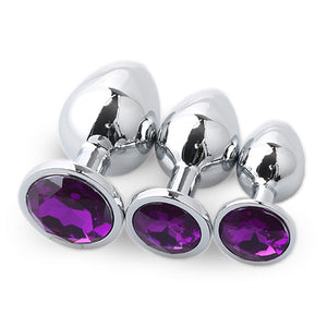 Butt Plug 3Pcs/Set S M L Metal Anal Plug Stainless Steel by Seductiva