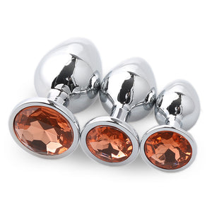 Butt Plug 3Pcs/Set S M L Metal Anal Plug Stainless Steel by Seductiva