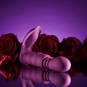 Seductiva Match Play Vibrating Thrusting Dildo with Cock Ring (Pink) Size Reference & Packaging - Shipped from NZ