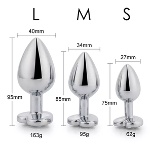 3-Piece Stainless Steel Jeweled Plug Set by Seductiva