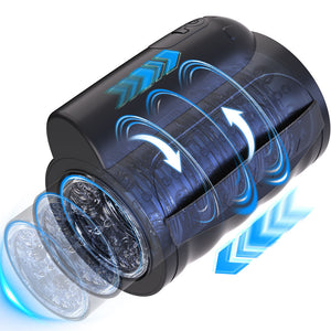 Main: Men's Telescopic Rotating Masturbation Cup Vibration Hand-Held Intimate Trainer Adult Toy - Seductiva NZ