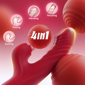 Thrusting Rose G-Spot Vibrator – 10 Vibrations product feature image 2 - rabbit vibrator NZ at Seductiva NZ