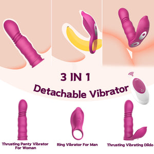 Match Play Vibrating Thrusting Dildo with Cock Ring NZ by Seductiva