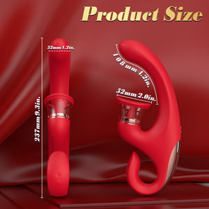 Sucking Vibrator with Tongue Vibration Silicone Massager Rechargeable 3-Speed by Seductiva