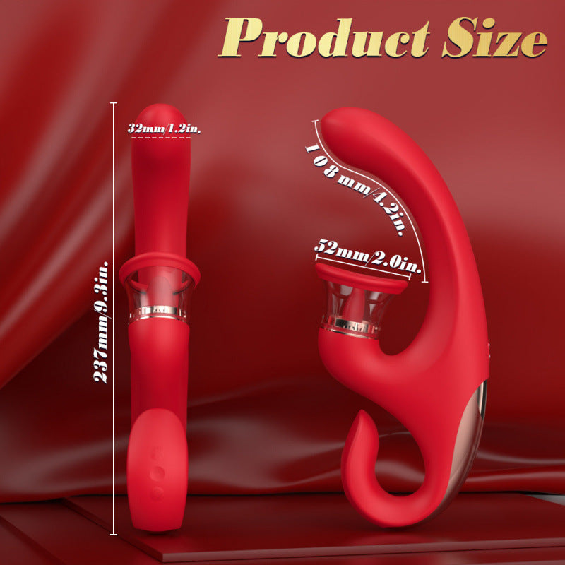 Sucking Vibrator with Tongue Vibration Silicone Massager Rechargeable 3-Speed by Seductiva