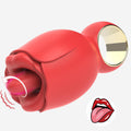 Rose Vibrator 8 Tongue Licking Modes USB Rechargeable Massage Masturbator Adult Sex Toy For Woman