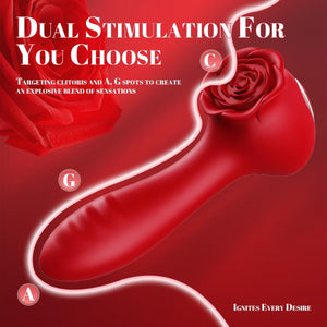 Rose Vibrator 10-frequency Body Massager Vibrating Egg Rose Flower Rotating Bead Vibrator by Seductiva