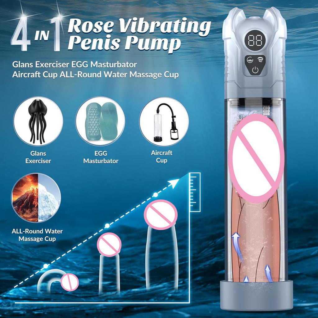 New Arrival 4In1 water bath exercise man sex toy electric vacuum suction penis pump male masturbation cup
