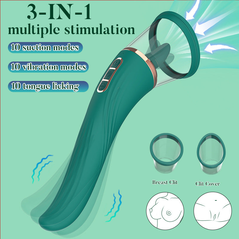 Tongue Licking Sucking Vibrator Double Stimulation Women Masturbation Adult Sex Toy For Couples