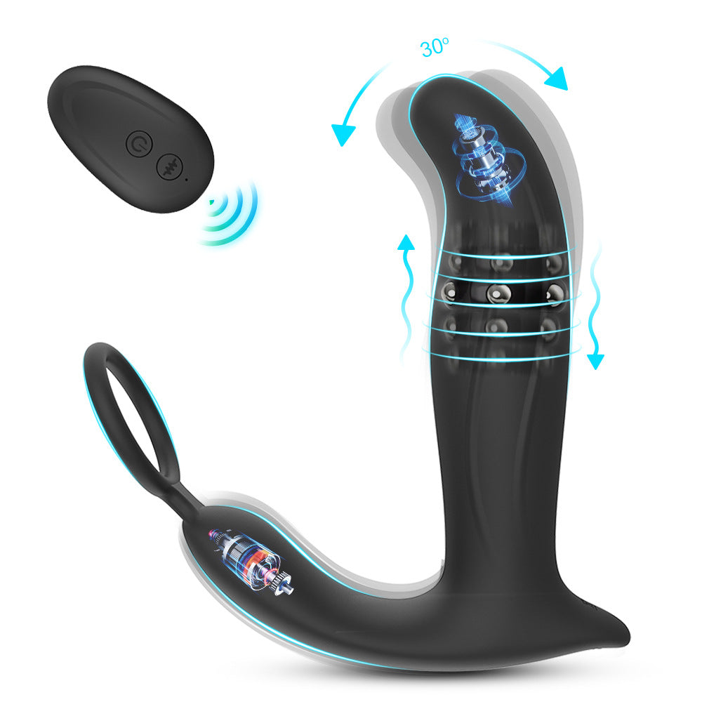 Silicone Anal Stimulator Rechargeable Dual Vibration Prostate Massager Butt Plug Vibrator With Cock Ring For Man Sex Toy