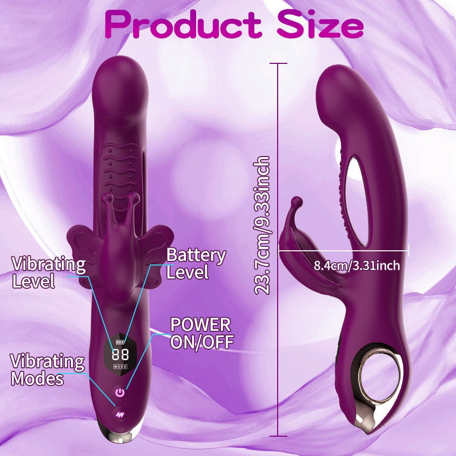 Butterfly Vibrator Multi-frequency Dual Shock AV Stick G-spot Clitoral Stimulator
