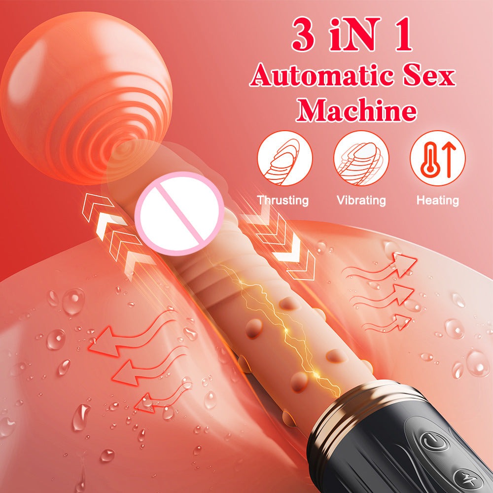 Wireless remote control female vibrator with high-frequency rotating bead telescopic vibrating penis woman masturbation vibrating stick