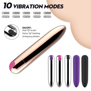 Mini 10 Speed USB Rechargeable Waterproof Bullet Vibrator For Her Personal Massager by Seductiva