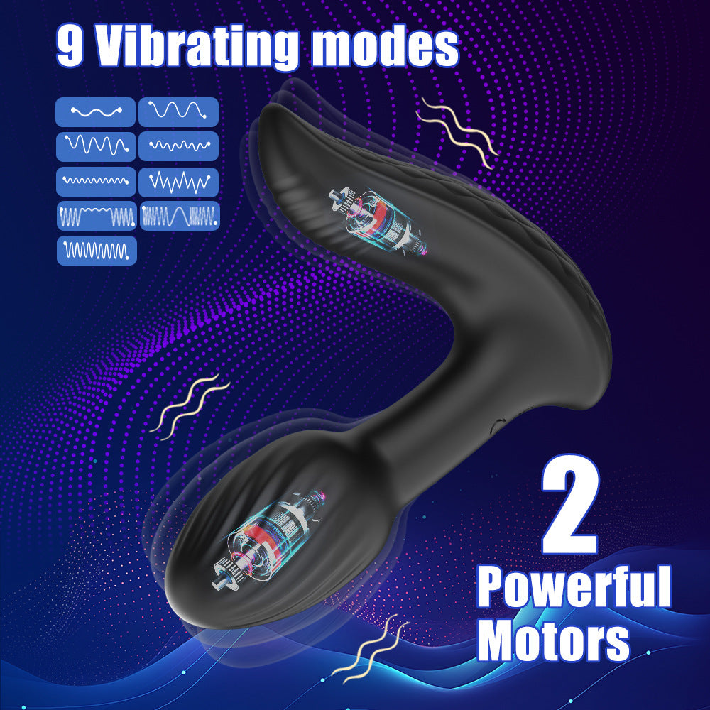 Silicone 9 Rotation & Vibration Modes Anal Plug Prostate Massager for Male & Female Wareable Panty Vibrator