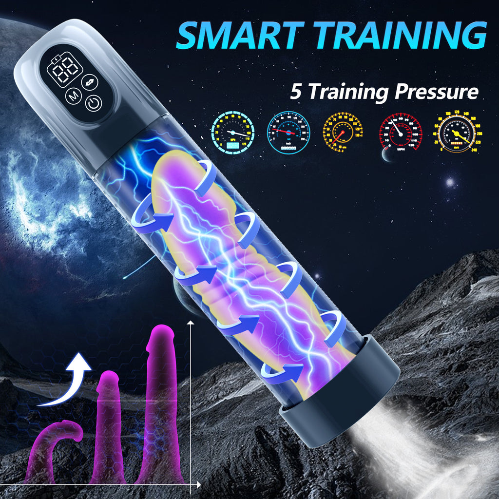 New 6 IN1 screen display spa aircraft cup stretching air pump vacuum men penile trainer adult sex toy