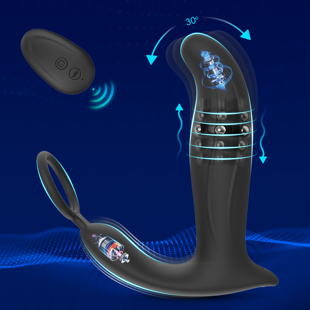 Silicone Anal Stimulator Rechargeable Dual Vibration Prostate Massager Butt Plug Vibrator With Cock Ring For Man Sex Toy