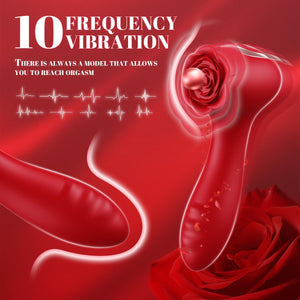 Rose Vibrator 10-frequency Body Massager Vibrating Egg Rose Flower Rotating Bead Vibrator by Seductiva