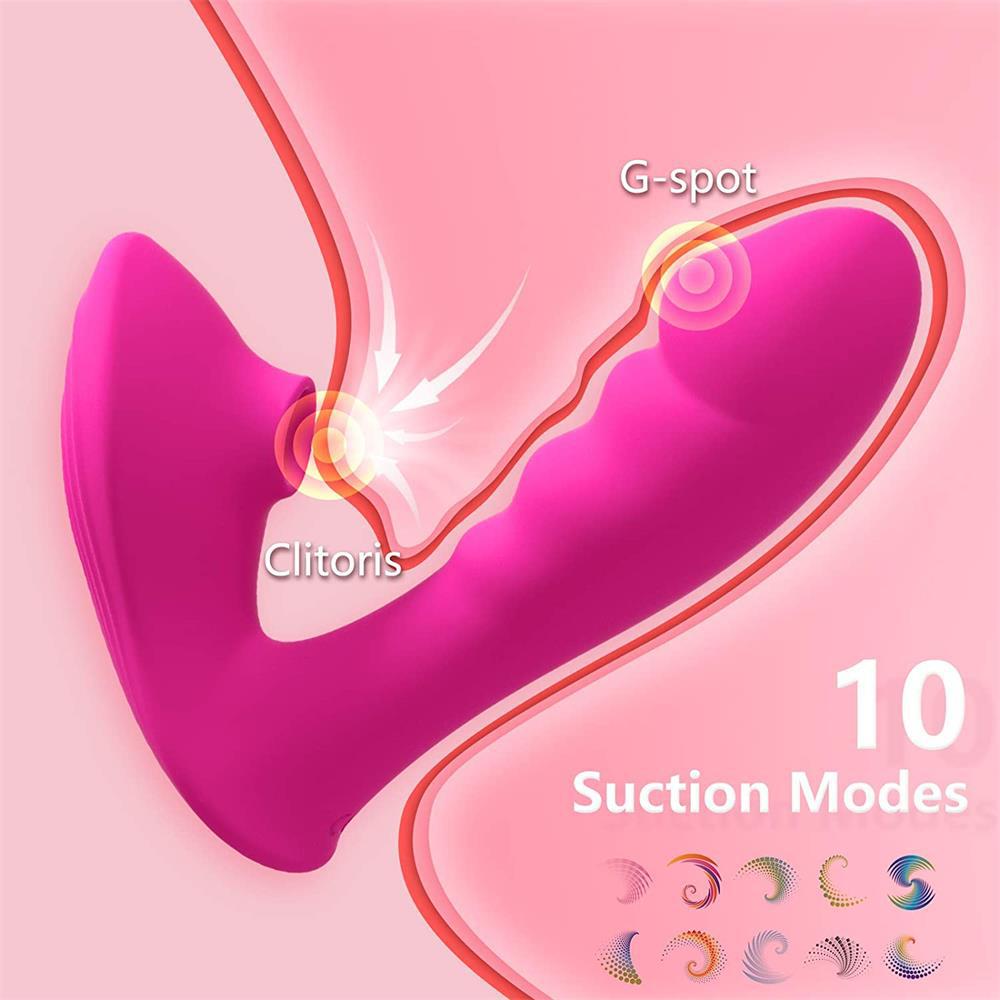 10 Frequency suction vibration modes rechargeable vibrator wearable dildo woman sex toy