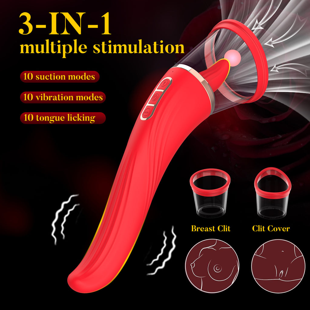Tongue Licking Sucking Vibrator Double Stimulation Women Masturbation Adult Sex Toy For Couples（副本）