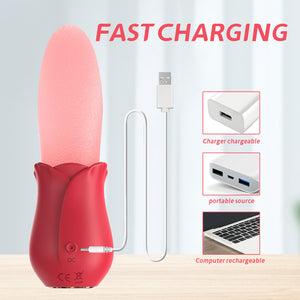 Seductiva Multi-Frequency Rose Vibrator – Tongue Licking Clitoral Massage Stick - Sensory Wellness Product Perspective - NZ Local Stock