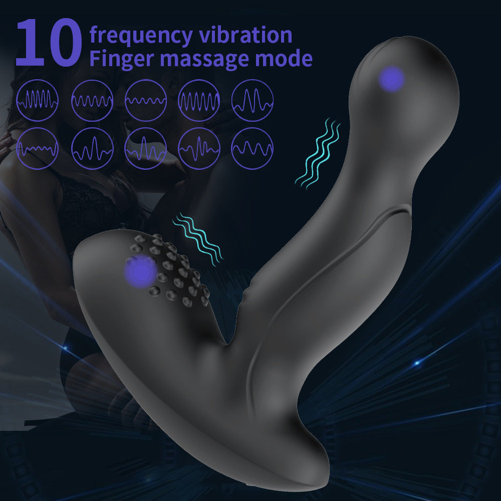 Silicone Anal Plug Vibrator 10 Frequncy Vibration Finger Massage Mode Prostate Massager for Male & Female