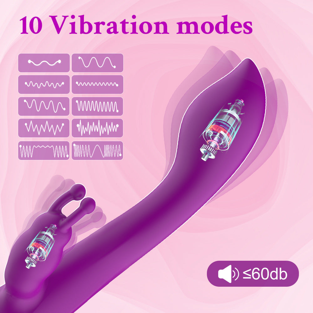 Rabbit Vibrator Multi-frequency Dual Shock AV Stick G-spot Clitoral Stimulator