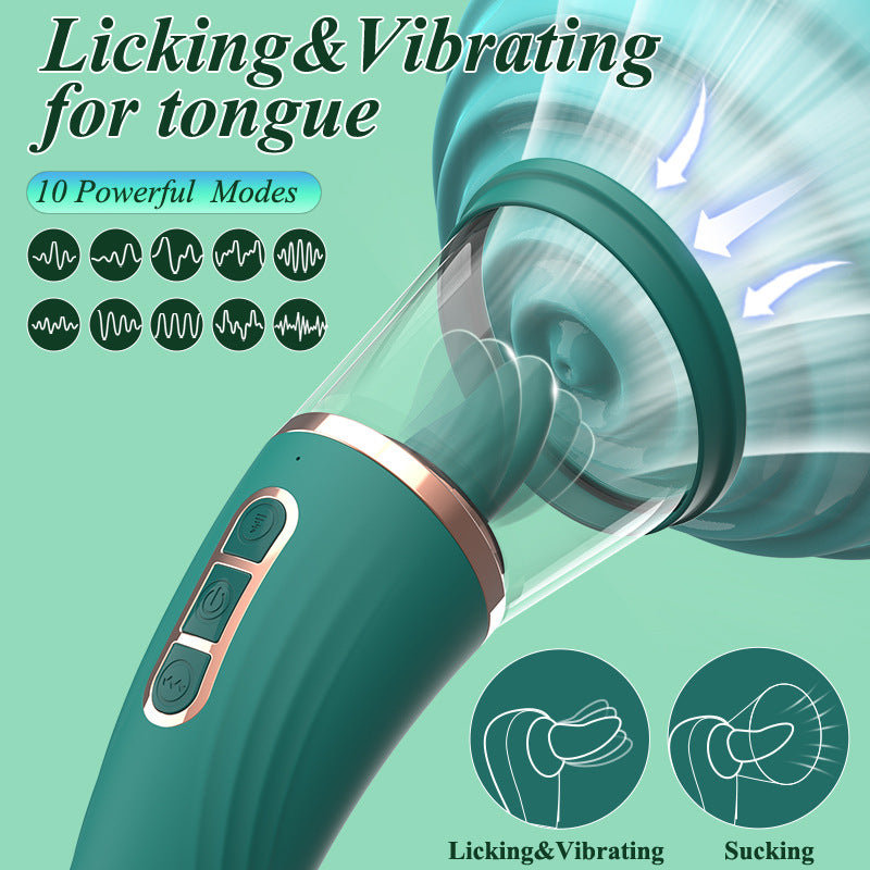Tongue Licking Sucking Vibrator Double Stimulation Women Masturbation Adult Sex Toy For Couples