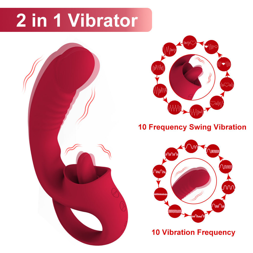 Tongue licking vibrator female masturbation dildo