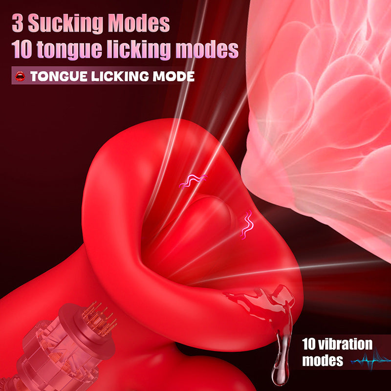 3 IN 1 female tongue licking masturbator sucking the breast clitoral vibrator backyard massage plug adult sex toys