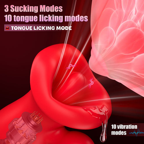 3 IN 1 female tongue licking masturbator sucking the breast clitoral vibrator backyard massage plug adult sex toys