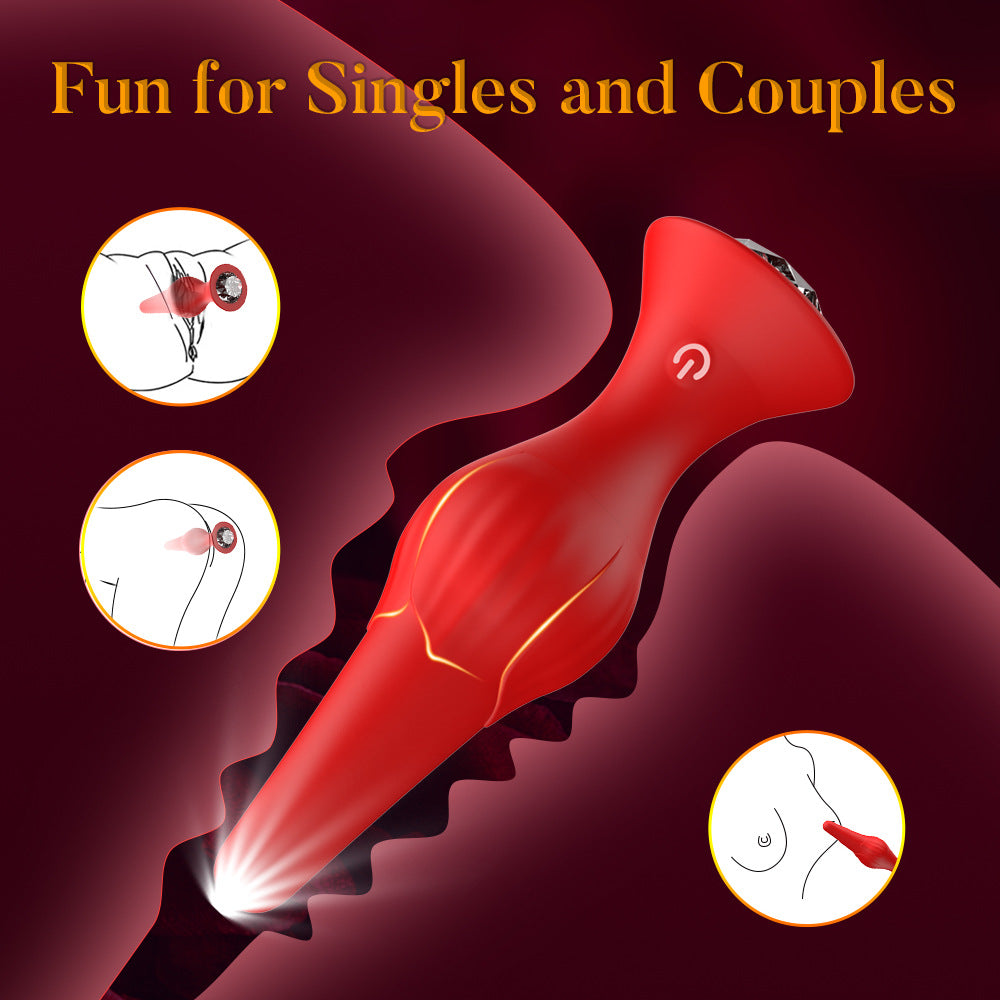 APP control vibration anal plug female masturbation vibrator rose butt plug