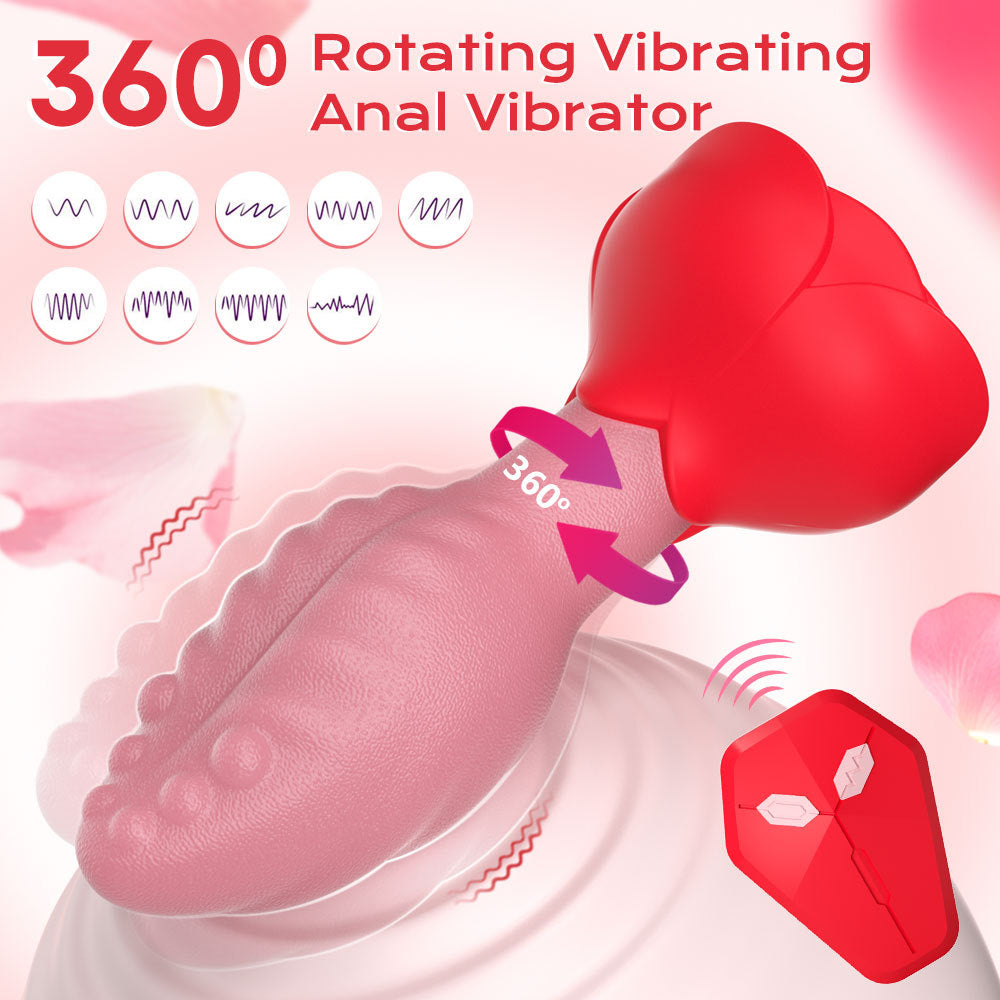 Swing vibration anal plug female masturbation vibrator male prostate massager rose butt plug