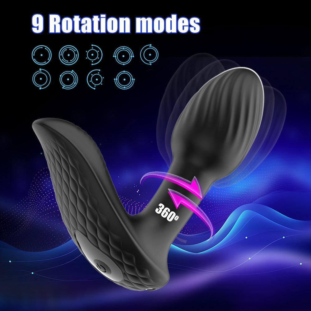 Silicone 9 Rotation & Vibration Modes Anal Plug Prostate Massager for Male & Female Wareable Panty Vibrator