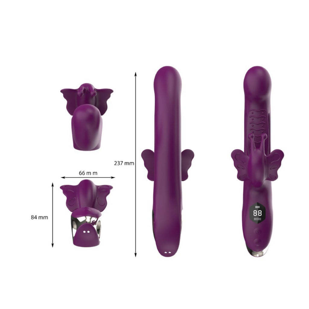 Butterfly Vibrator Multi-frequency Dual Shock AV Stick G-spot Clitoral Stimulator