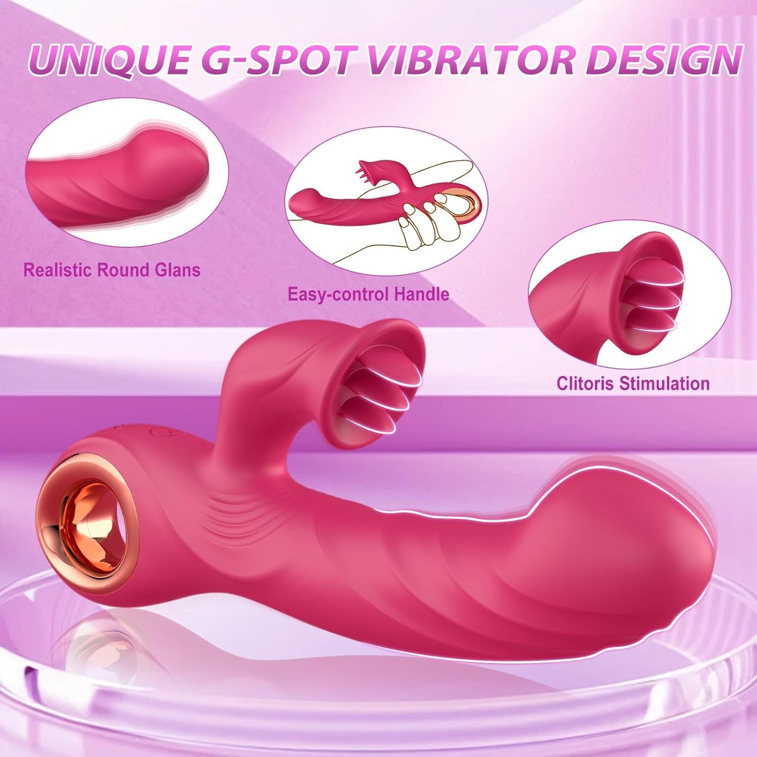Tongue Licking Stimulating Massage AV Vibrator for Women Self-Masturbation Sex Toy