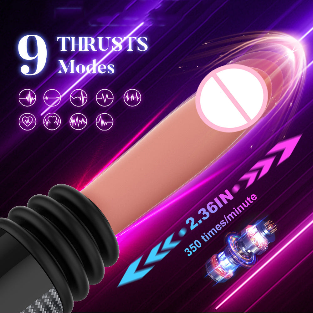Female fully automatic telescopic vibrating insertion dildo